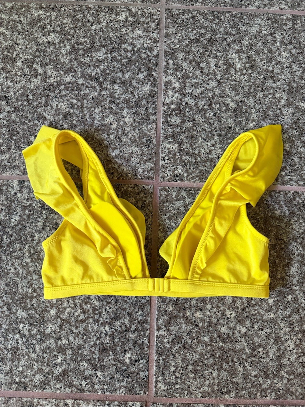 Neon Yellow Ruffle Bikini Top - Picture 3 of 4